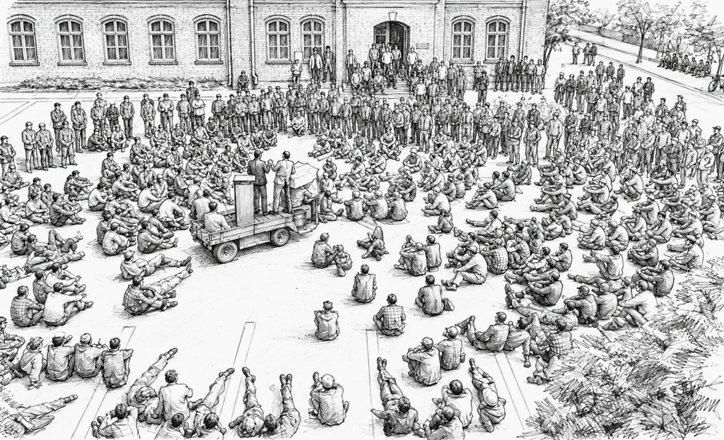The beginning of the strike in August 1980.